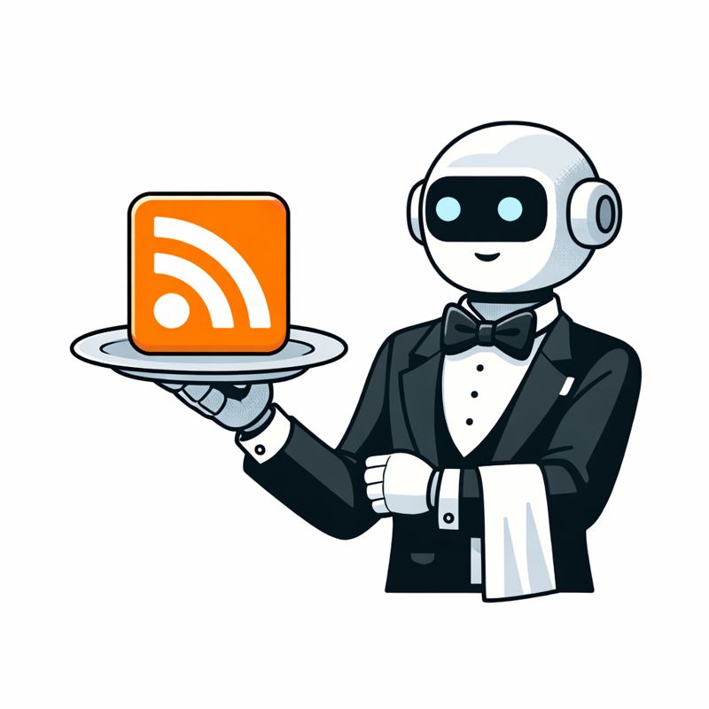 Robot butler serving an RSS feed