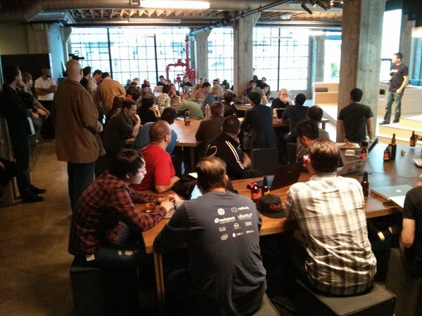 A packed, standing-room-only meetup in San Francisco