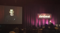 Travis on the big screen at DevBeat 2013