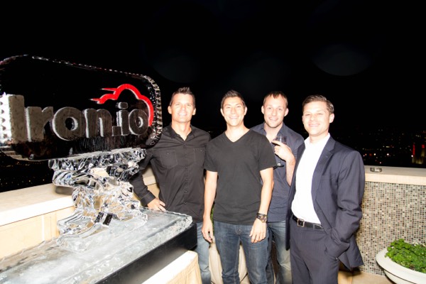 The Iron.io logo carved in ice at Exosphere 2014, Las Vegas